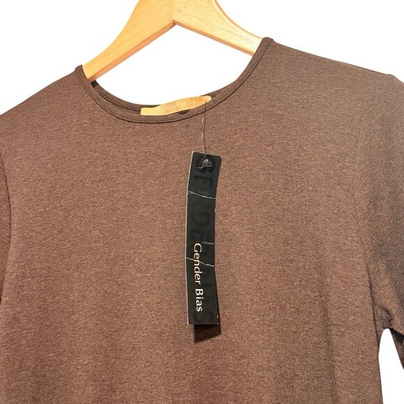 NWT Gender Bias Sienna Brown Short Sleeve Capsule Shirt Top Womens Size Large - Picture 3 of 10